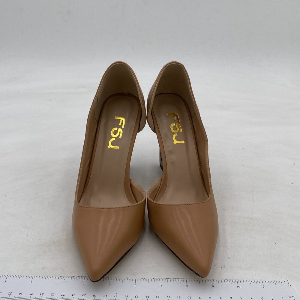 Fsj Comfort Pointed Toe Pumps For Women Black High Heel Dorsay Slip On Party Pro View 3